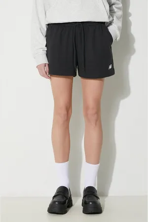 New Balance Szorty French Terry Short damskie kolor gładkie high waist WS41500BK