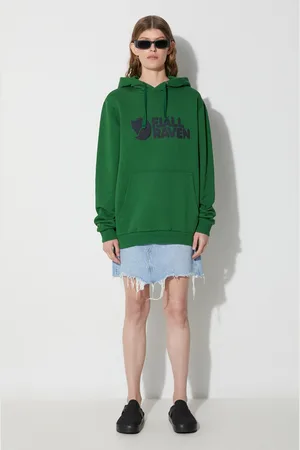 Fjällräven Bluza bawełniana Logo Hoodie kolor z kapturem z nadrukiem 84144