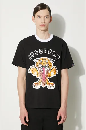 ICECREAM T-shirt bawełniany Tiger męski kolor z nadrukiem IC24237