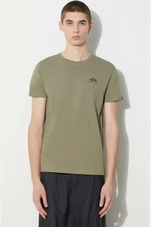Alpha Industries T-shirt bawełniany Basic T Small Logo kolor gładki 188505.11