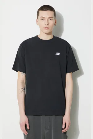 New Balance T-shirt bawełniany Small Logo męski kolor z aplikacją MT41509BK