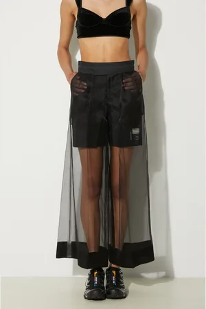 UNDERCOVER Spodnie jedwabne kolor proste high waist UC1D1507.2