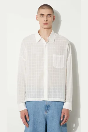 STAMPD Koszula bawełniana Cropped Oversized Buttondown męska kolor relaxed z kołnierzykiem klasycznym SLA-M3320BD-WHT