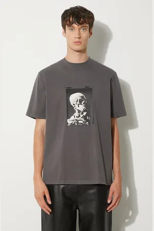 STAMPD T-shirt bawełniany Skeleton Garment Dye Relaxed Tee V2 męski kolor wzorzysty SLA-M3247TE-DKG