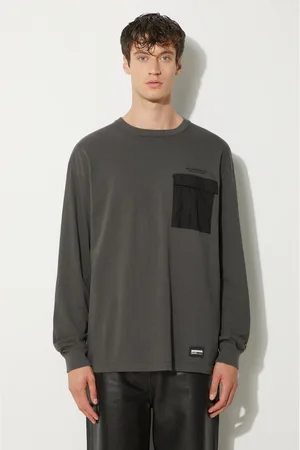 NEIGHBORHOOD Longsleeve bawełniany Design Crewneck kolor gładki 241UWNH.CSM04