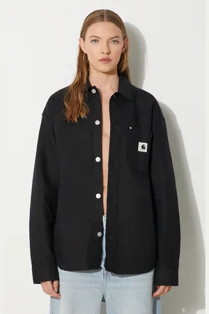 Carhartt Koszula z domieszką lnu Ethel Shirt Jac kolor regular z kołnierzykiem klasycznym I033569.8902