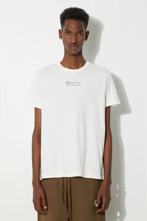 Alpha Industries T-shirt bawełniany kolor z nadrukiem 118529.626-BIALY