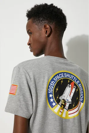 Alpha Industries T-shirt bawełniany kolor z nadrukiem 176507 17 176507.17-GRAFITOWY