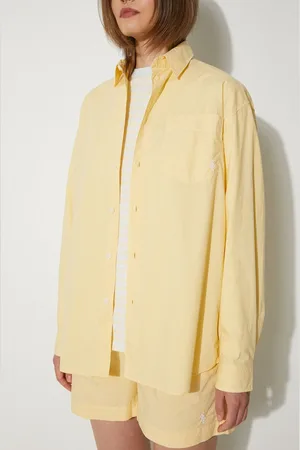 Sporty & Rich Koszula bawełniana SRC Embroidered Oversized Shirt damska kolor relaxed z kołnierzykiem klasycznym SI006S402SA