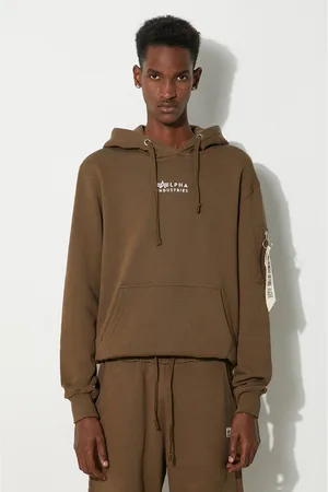 Alpha Industries Bluza bawełniana męska kolor z kapturem z aplikacją 118350.629