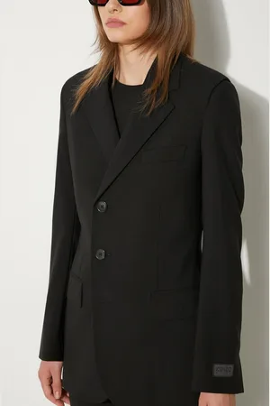 Kenzo Marynarka wełniana Virgin Wool Waisted Blazer kolor dwurzędowa gładka FE62VE2549GE.99