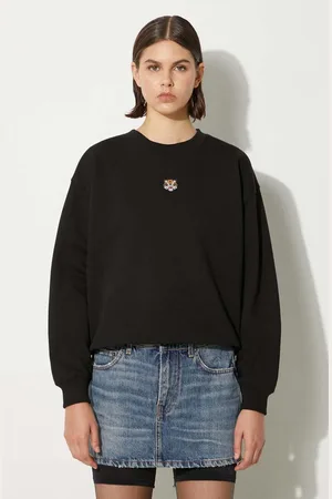 Kenzo Bluza bawełniana Lucky Tiger Regular Sweatshirt damska kolor gładka FE52SW1484MF.99J