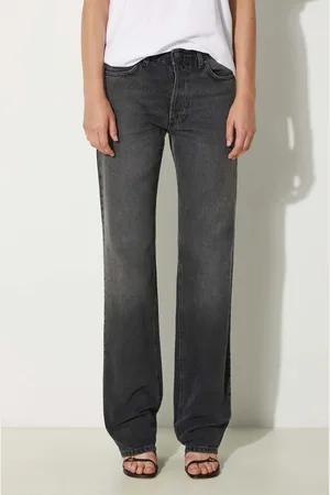 Fiorucci Jeansy Faded Black Straight Fit Jeans damskie high waist W01FPDJE075DN01DN05