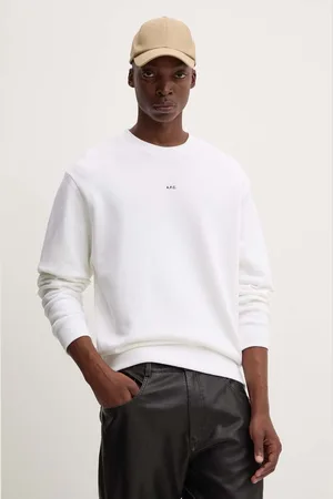 A.P.C. Bluza bawełniana sweat boxy micro logo GOTS męska kolor gładka COHBX.H27910
