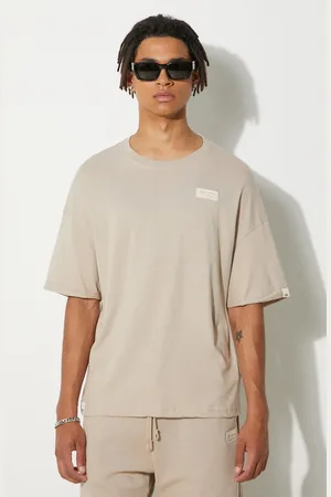 Alpha Industries T-shirt bawełniany kolor gładki 118532.627-BEZOWY