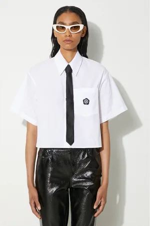 Kenzo Koszula bawełniana Boke Flower 2.0 Cropped Shirt damska kolor relaxed z kołnierzykiem klasycznym FE52CH2469LH.01