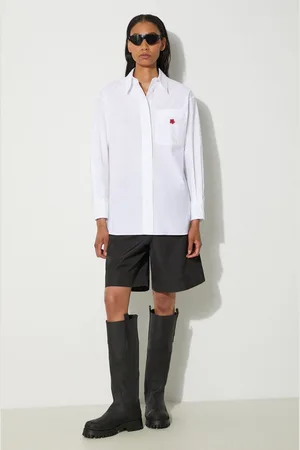 Kenzo Koszula bawełniana Boke Flower Oversized Shirt damska kolor relaxed z kołnierzykiem klasycznym FE62CH2569LS.01