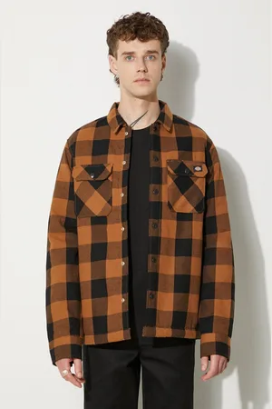 Dickies Kurtka Sherpa Lined męska kolor przejściowa DK0A4XGRBD0 DK0A4XGRBD0-BRAZOWY