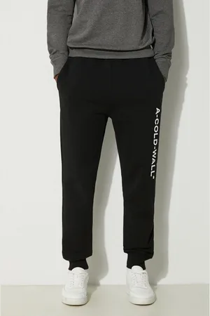 A-cold-wall* Spodnie dresowe bawełniane Essential Logo Sweatpants kolor z nadrukiem ACWMB148.-BLACK