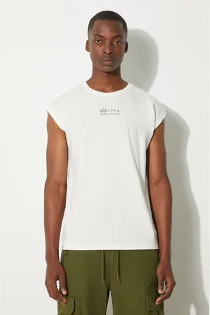 Alpha Industries T-shirt bawełniany kolor gładki 118531.626-BIALY