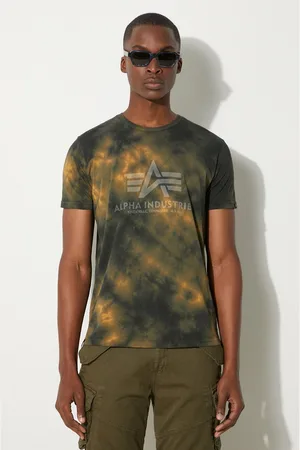 Alpha Industries T-shirt bawełniany Basic Tee Batik kolor wzorzysty 116517.20-ZOLTY