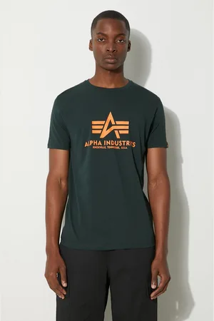Alpha Industries T-shirt bawełniany kolor z nadrukiem 100501.353-DarkPetrol
