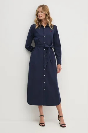 Ralph Lauren Sukienka bawełniana kolor maxi rozkloszowana 211944007