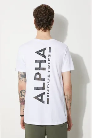 Alpha Industries T-shirt bawełniany kolor z nadrukiem 128507CP.573-BIALY