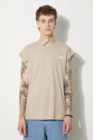 Alpha Industries T-shirt bawełniany kolor gładki 118530.627-KREMOWY