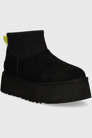 UGG śniegowce zamszowe Classic Mini Dipper kolor 1168170-BLK