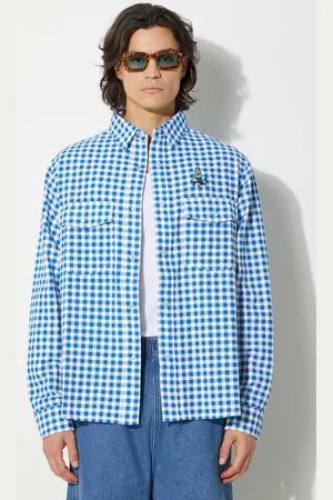 ICECREAM Koszula bawełniana Longsleeve Printed Check Shirt męska kolor relaxed z kołnierzykiem klasycznym IC24222