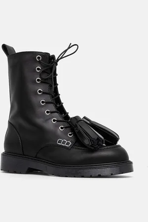 J.W.Anderson Botki Tassel damskie kolor na płaskim obcasie ANW43001A