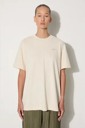 New Balance T-shirt bawełniany WT41501LIN damski kolor