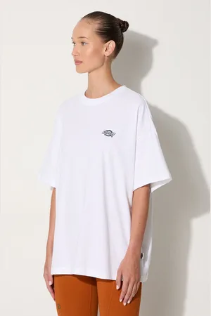 Dickies T-shirt bawełniany kolor DK0A4Y1BWHX1-WHITE
