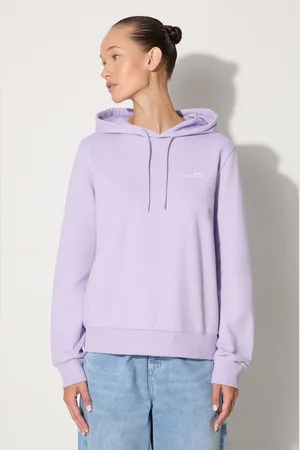 A.P.C. Bluza bawełniana Hoodie Item F damska kolor z kapturem gładka COEAS.F27674-PECHE