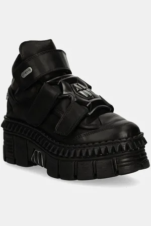 New Rock Sneakersy skórzane CRUST NEGRO NEGRO + TOWER CASCO NEGRO kolor M-WALL285-S3