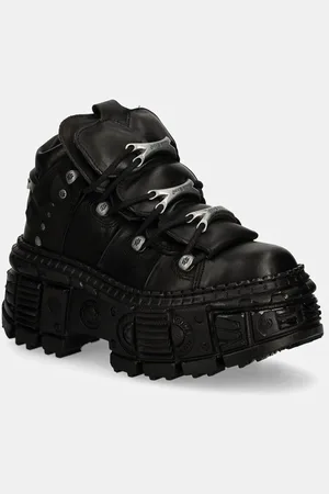 New Rock Sneakersy skórzane CRUST NEGRO + TANK CASCO NEGRO kolor M-WALL106-S12
