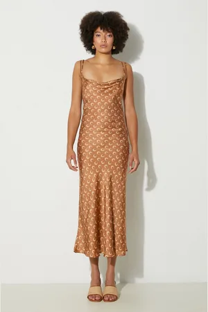 Marine Serre Sukienka Moon Printed Flou Long Slip Dress kolor maxi rozkloszowana WDR302A