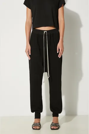 Rick Owens Rick Owens spodnie dresowe bawełniane Prisoner Drawstring kolor gładkie DS02D2330.RIG