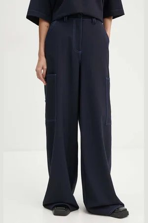 SUNNEI Spodnie z domieszką wełny kolor proste high waist RTWWBOT002