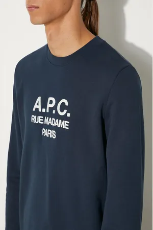 A.P.C. Bluza bawełniana Rufus męska kolor z nadrukiem COEZD.H27500-MARINE
