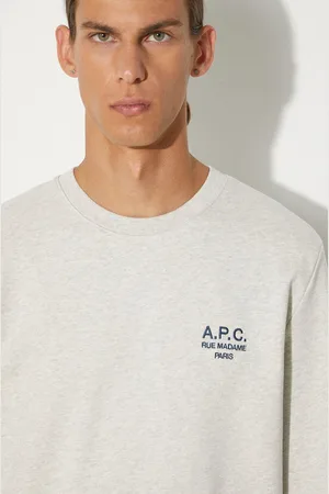 A.P.C. Bluza bawełniana Sweat Rider męska kolor gładka COEZD.H27699-MARINE