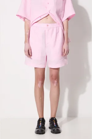 The Pangaia Szorty lniane DNA Linen Mid Length Shorts kolor gładkie high waist 10001972