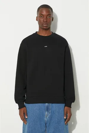 A.P.C. Bluza bawełniana sweat boxy micro logo GOTS męska kolor gładka COHBX.H27910