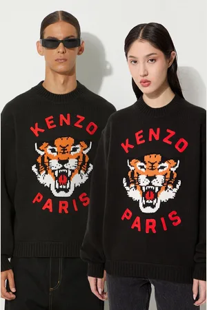 Kenzo Sweter wełniany Rws Lucky Tiger Jumper kolor ciepły FE68PU4773LH.99J