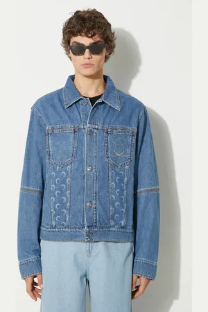 Marine Serre Kurtka jeansowa Moon Laser Denim Trucker Jacket męska kolor przejściowa MJA063A