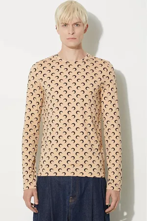 Marine Serre T-shirt Recycled Moon Jersey Second Skin Regular Top męski kolor wzorzysty MTO116A.CJER0001