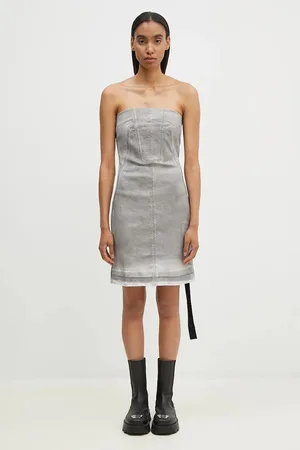 Rick Owens Rick Owens sukienka Splintered Denim Bustier kolor mini dopasowana DS02D2501.HSCF
