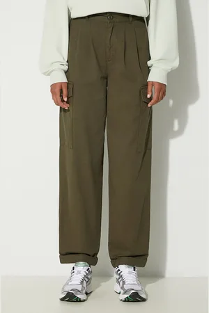 Carhartt Spodnie bawełniane Collins Pant kolor szerokie high waist I029789.666GD