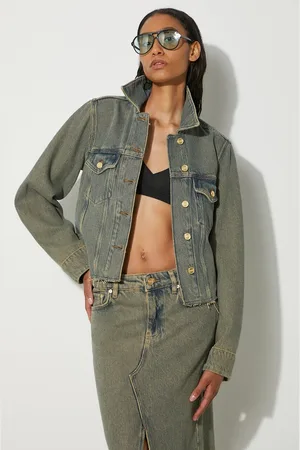 Ganni Kurtka jeansowa Overdyed Heavy Denim Jacket damska kolor przejściowa J1478